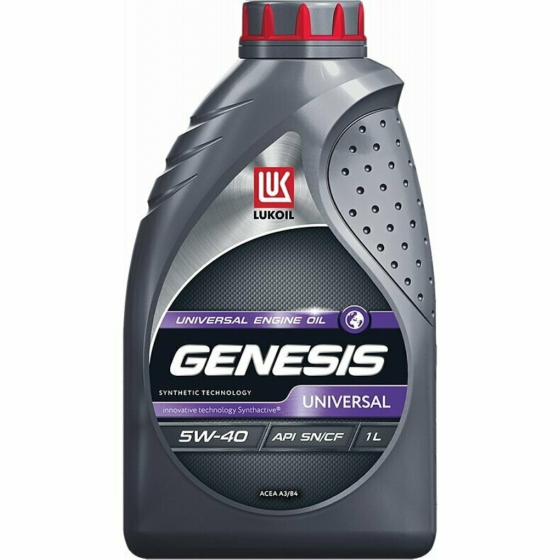 Масло моторное Лукойл Genesis Universal 5w40 синтетическое, API SN/CF, ACEA A3/B3/B4, универсальное, 1л, арт. 3148630