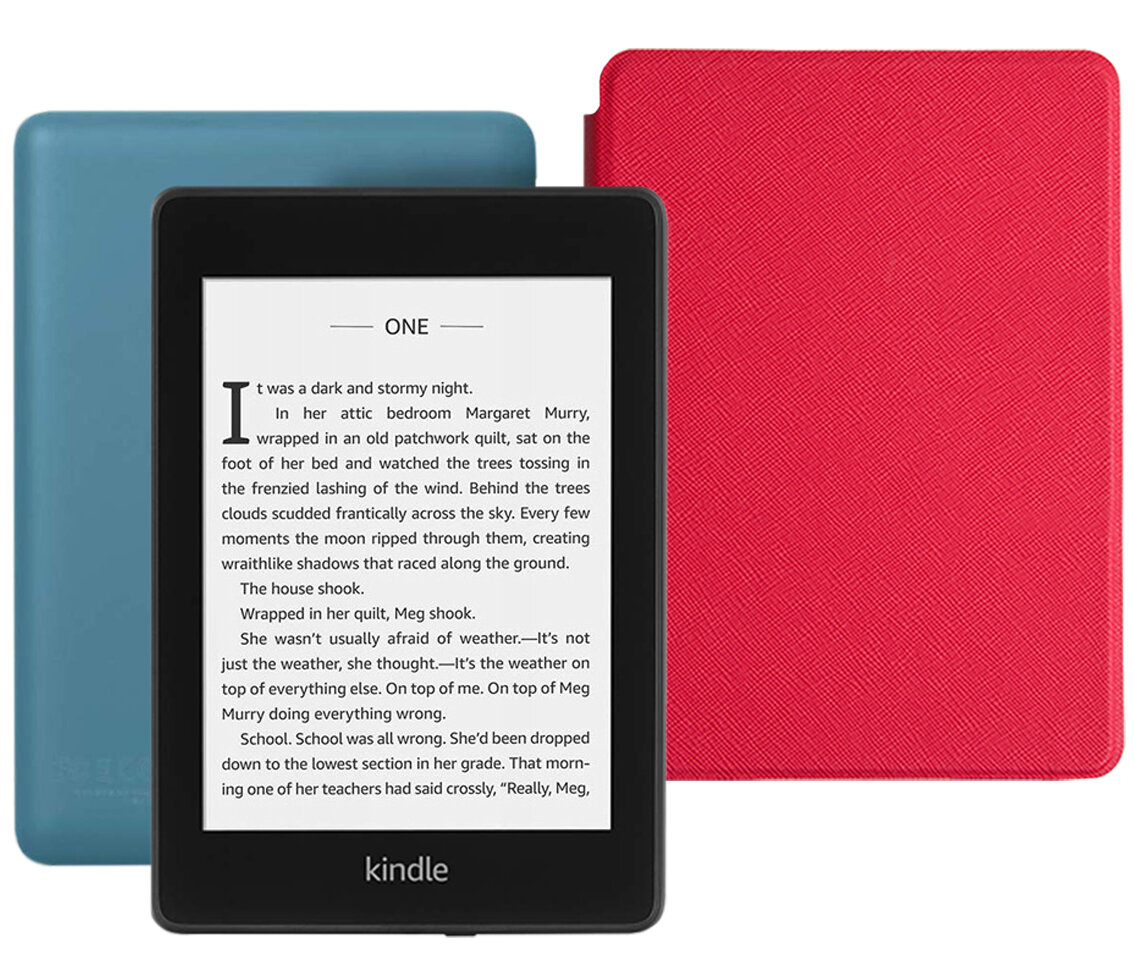 Электронная книга Amazon Kindle PaperWhite 2018 8Gb Twilight Blue Ad-Supported с обложкой ReaderONE Red