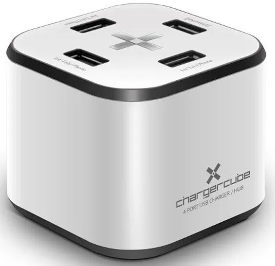 Зарядная станция Bliss Chargercube 220V-5V USB 4 портов, 8.6A суммарно (4*2.4A(max))+USB2.0 HUB