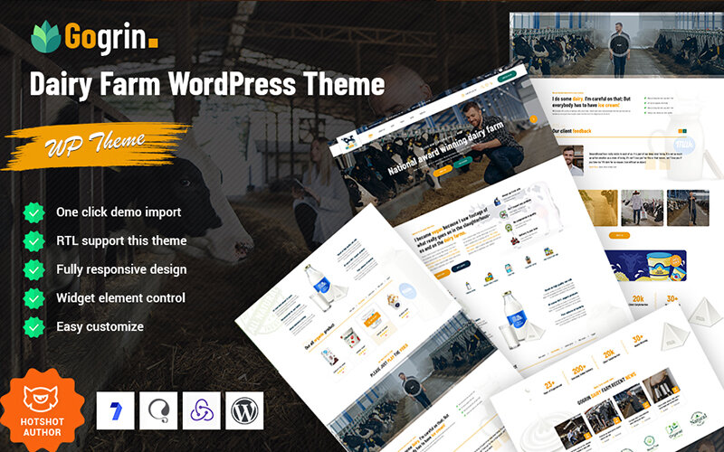 Шаблон Wordpress Gogrin - Dairy Farm Тема WordPress