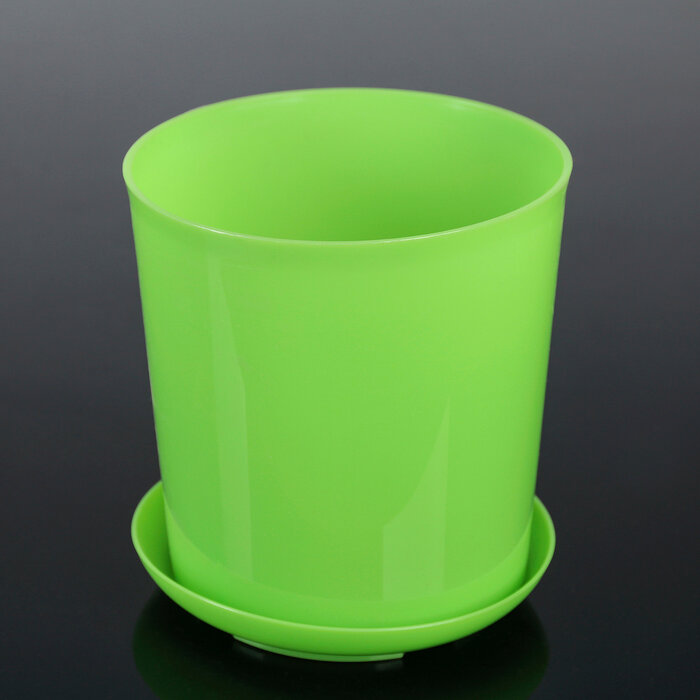 фото Кашпо с поддоном для орхидей Доляна, 1,6 л, цвет зелёный