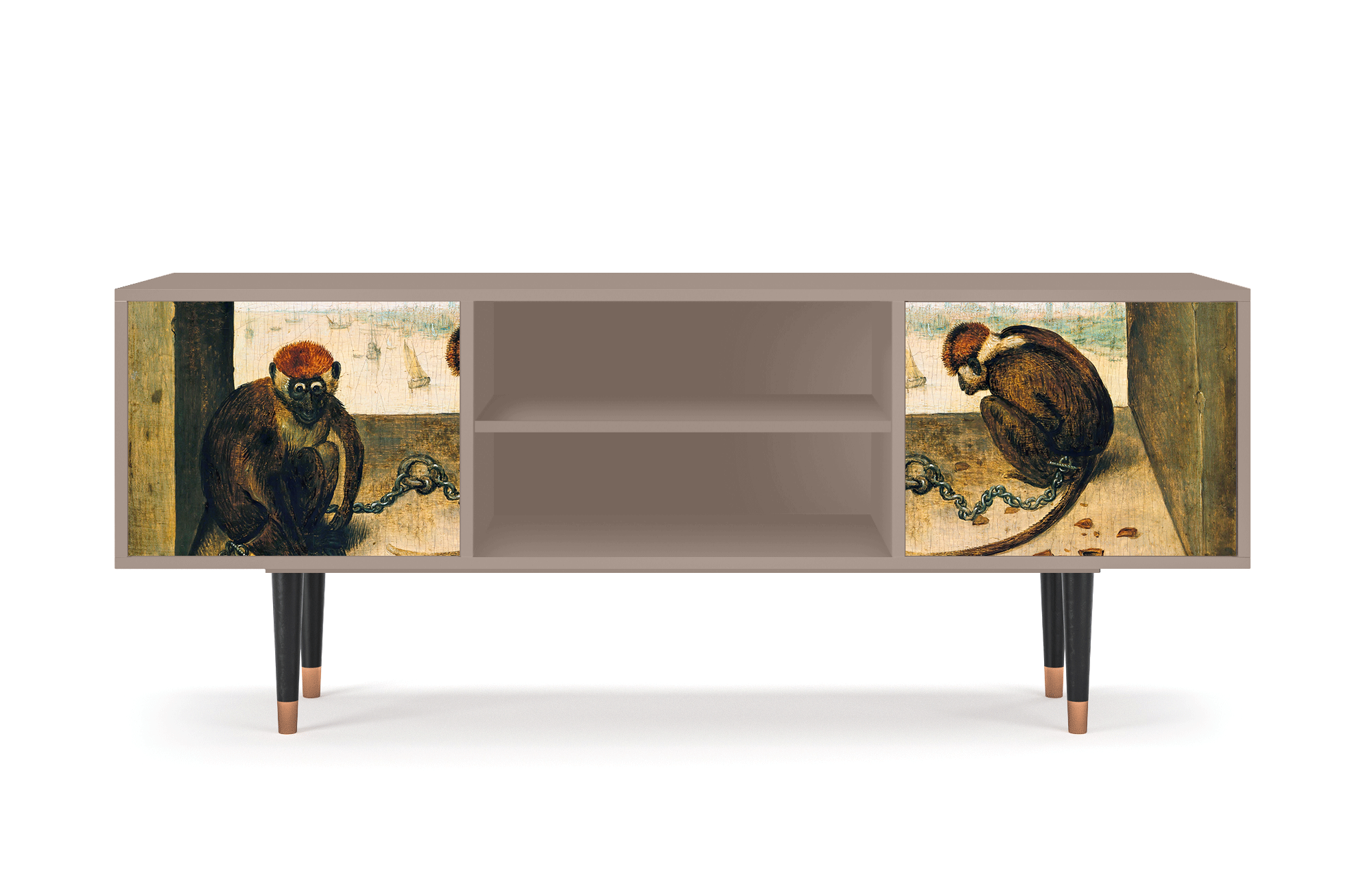 ТВ-Тумба - STORYZ - T2 Two Monkeys by Pieter Bruegel the Elder, 170 x 69 x 48 см, Бежевый - фотография № 2