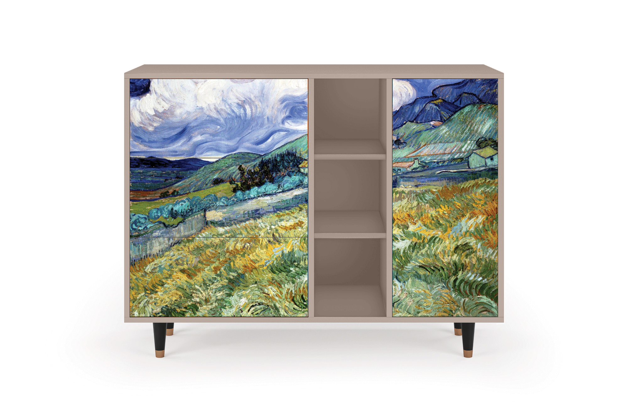 Комод - STORYZ - BS2 Landscape from Saint-Rémy by Vincent van Gogh, 125 x 97 x 48 см, Бежевый - фотография № 2