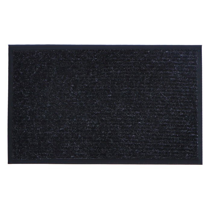 Коврик придверный влаговпитывающий, ребристый, «Стандарт», 50×80 см, цвет чёрный - фотография № 3