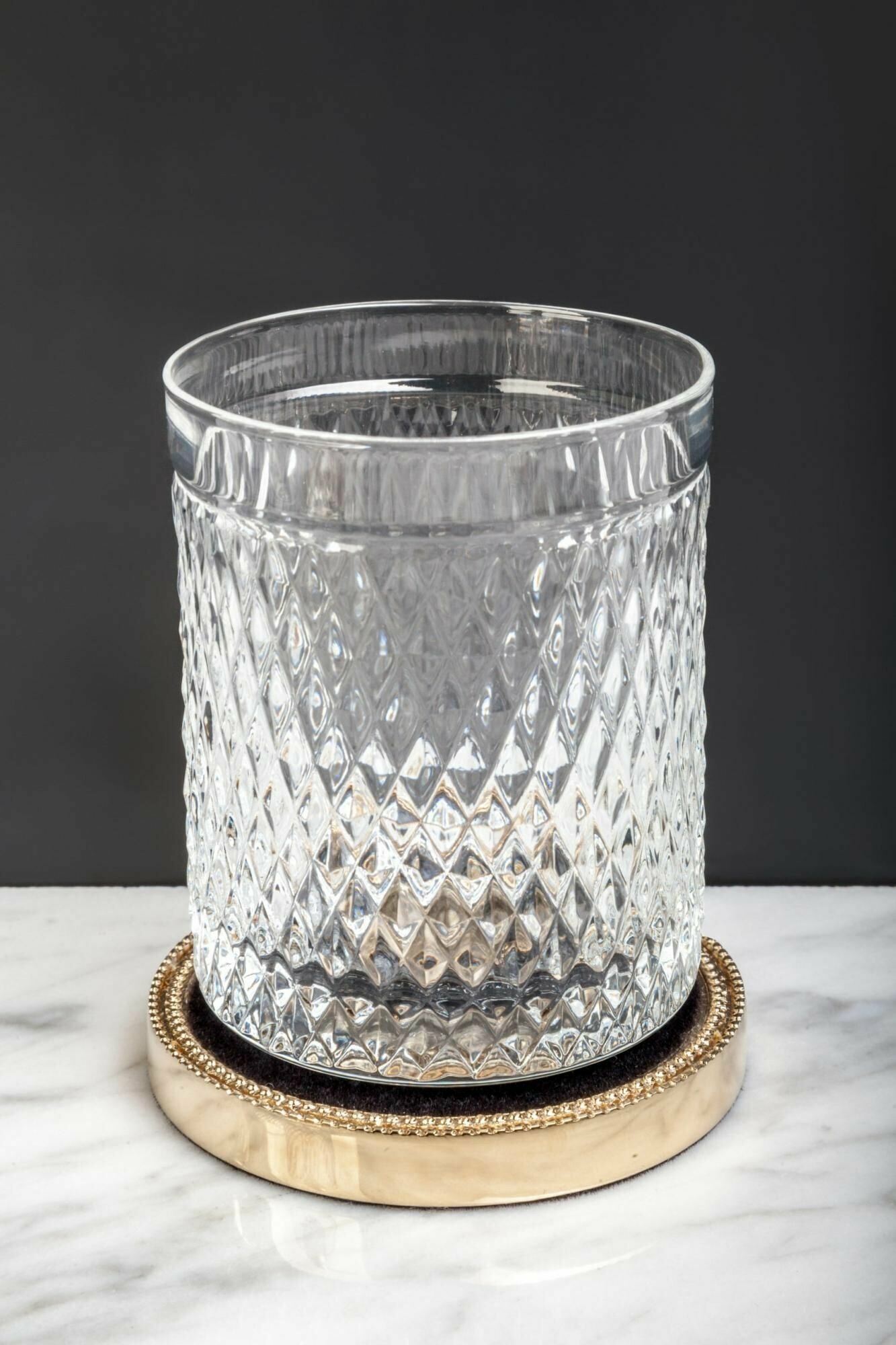 Стакан Boheme Murano Cristal 10218 для зубных щеток, золото