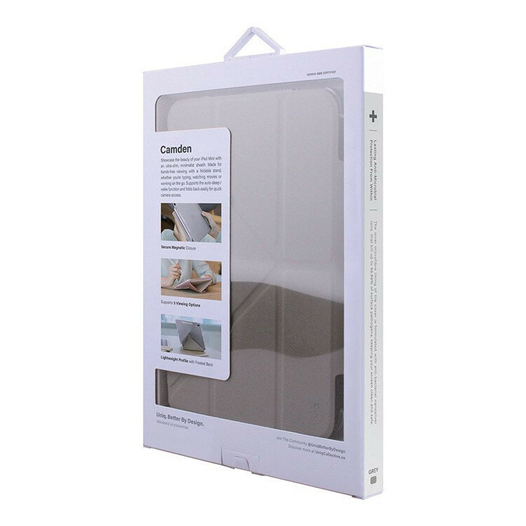 Uniq для iPad Mini 6 (2021) Camden Anti-microbial Grey — фото 6