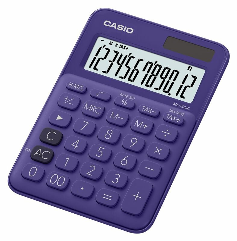 Калькулятор настольный Casio MS-20UC-PL-S-EC фиолетовый 12-разр.