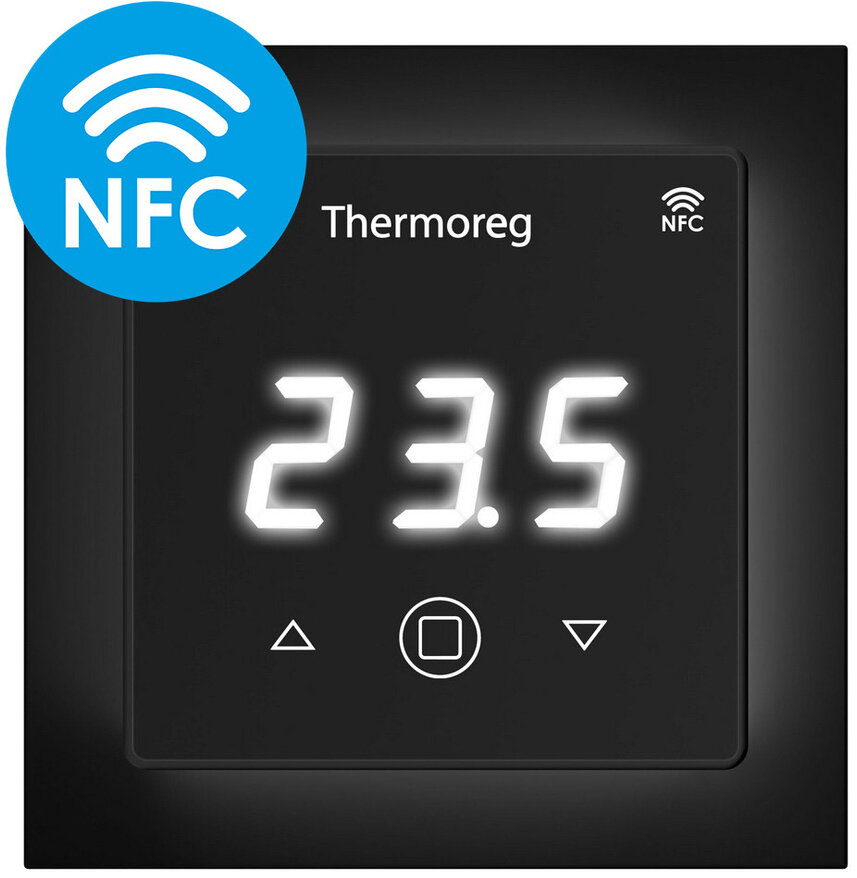 THERMO Thermoreg TI-700 терморегулятор электронный сенсорный для теплого пола, с поддержкой NFC, черный