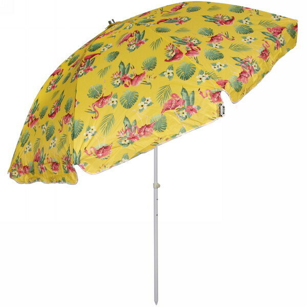 Зонт пляжный D=240см h-220см «Фламинго» желтый с механизмом наклона ДоброСад