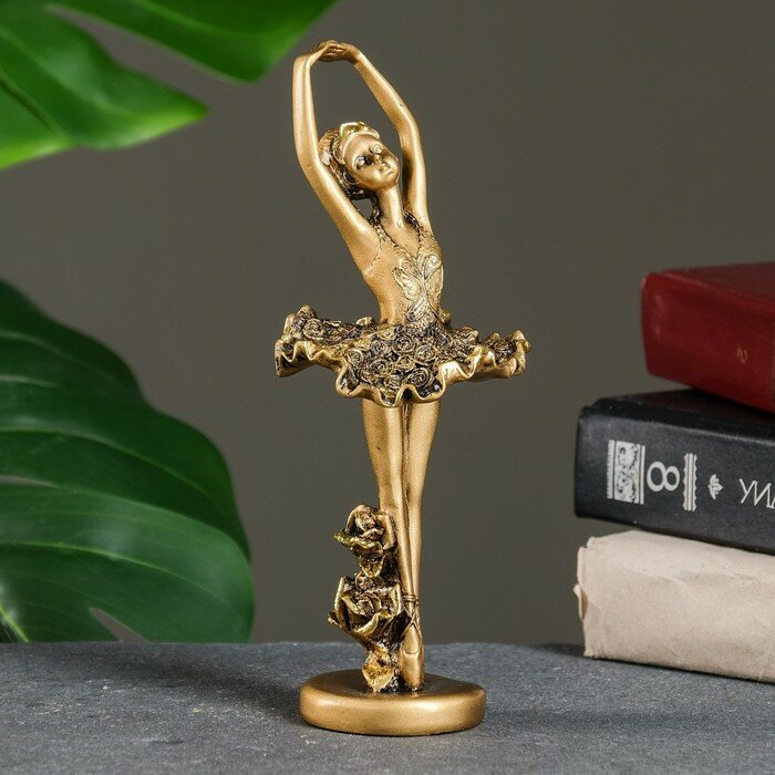 фото Фигура "Балерина" золото, 7x7x20см