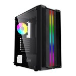 Powercase CMIEB-F4S Корпус Mistral Evo, Tempered Glass, 1x 120mm PWM ARGB fan + ARGB Strip + 3x 120mm PWM non LED fan, чёрный, ATX CMIEB-F4S - изображение