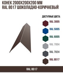 Конек 2000х200мм RAL 8017 Шоколадно-коричневый