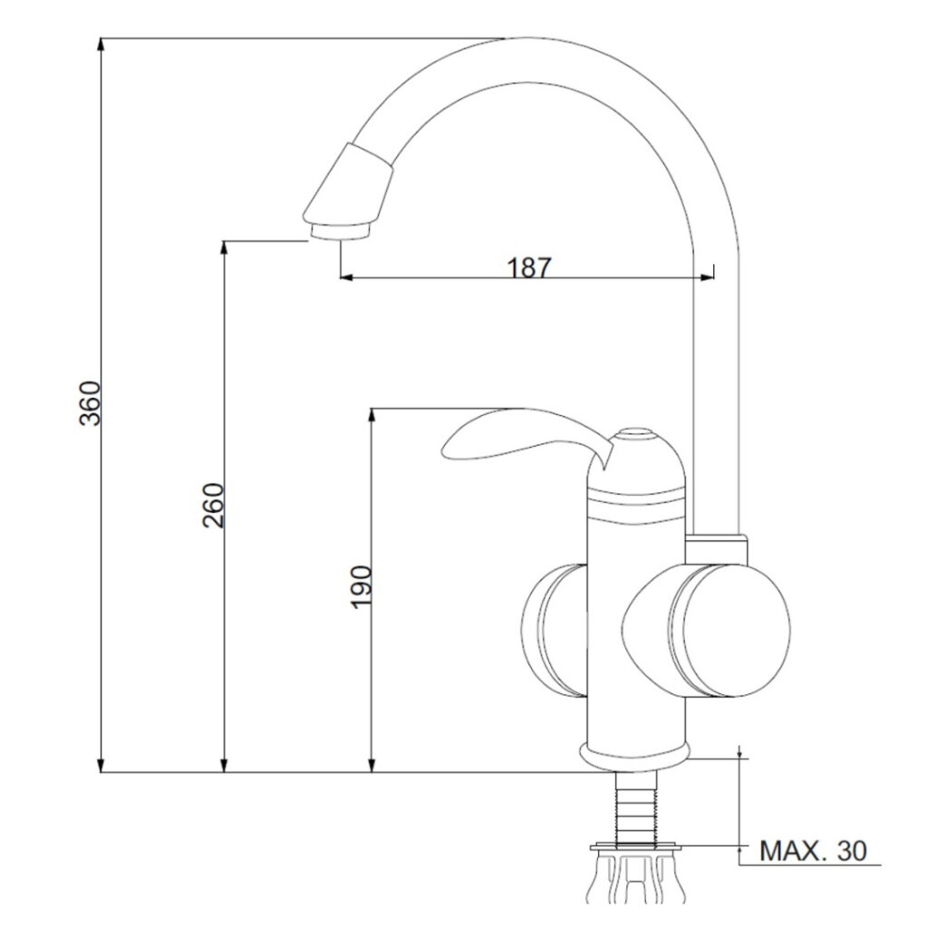Кран-водонагреватель для раковины, РМС, с водонагрев проточн типа, РМС-ЭЛ01 - фотография № 5