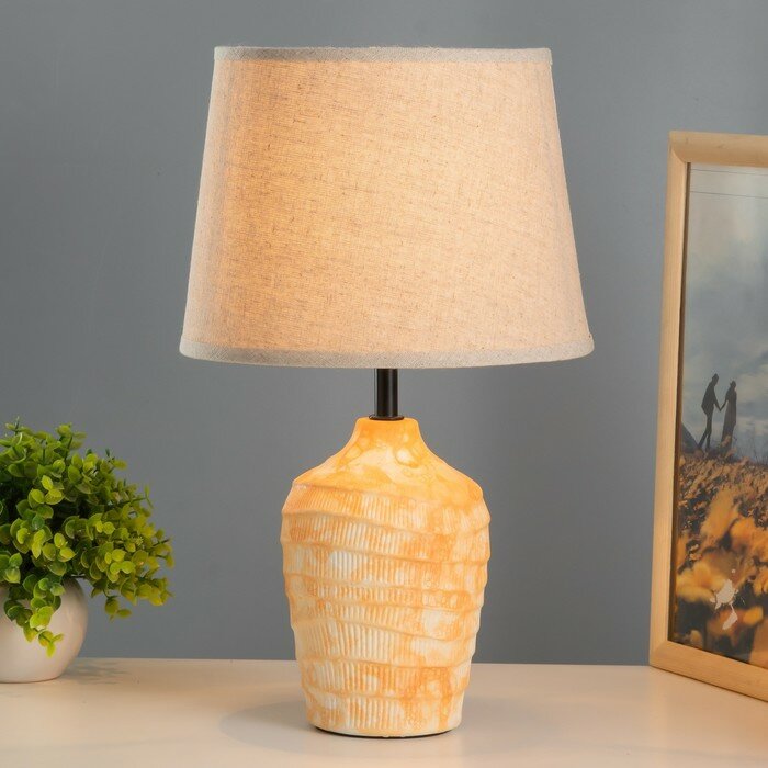 Настольная лампа "Далия" Е14 40Вт оранжевый 22,5х22,5х37см - фотография № 2