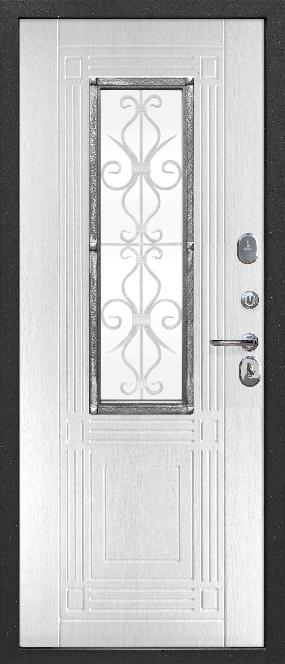 Дверь 7,5 см Венеция Серебро Белый ясень 86R