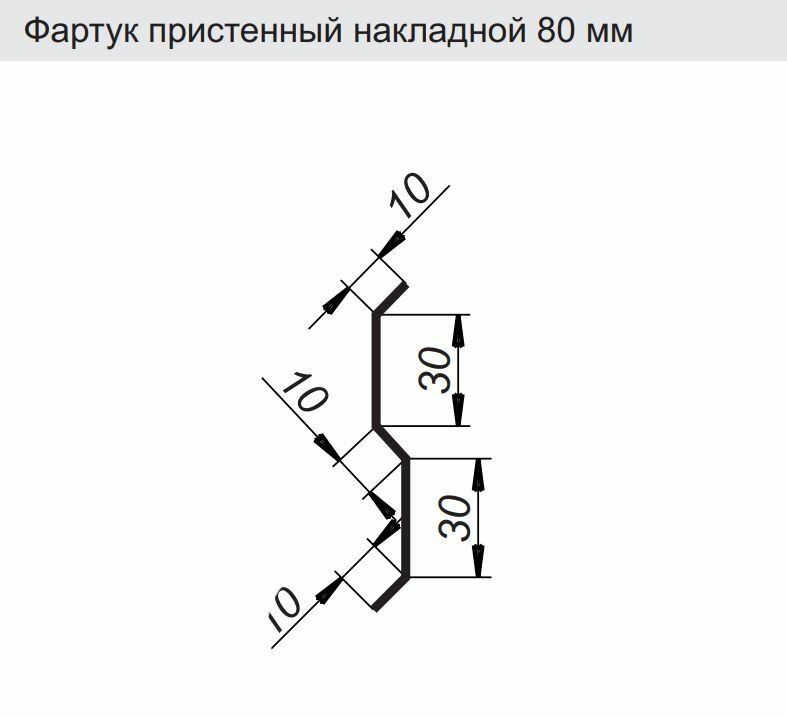 Планка вака 80 мм (RAL 5005) 2 м 10 штук фартук пристенный накладной синий - фотография № 2