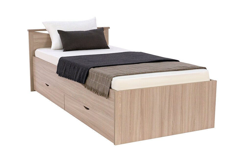Кровать Боровичи-Мебель Мелисса с ящиками шимо светлый 205х100х85 см