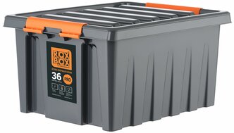 Ящик Roxor Consumer с крышкой особопрочный 36 серия Rox Box Pro, антрацитовый