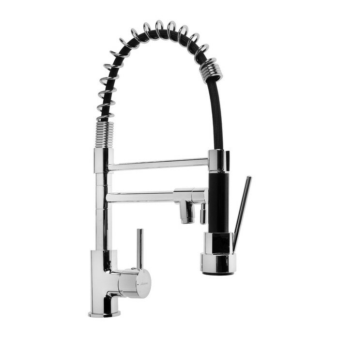 Accoona Смеситель для кухни Accoona A5490-7, однорычажный, гибкий излив, выход на питьевую, хром