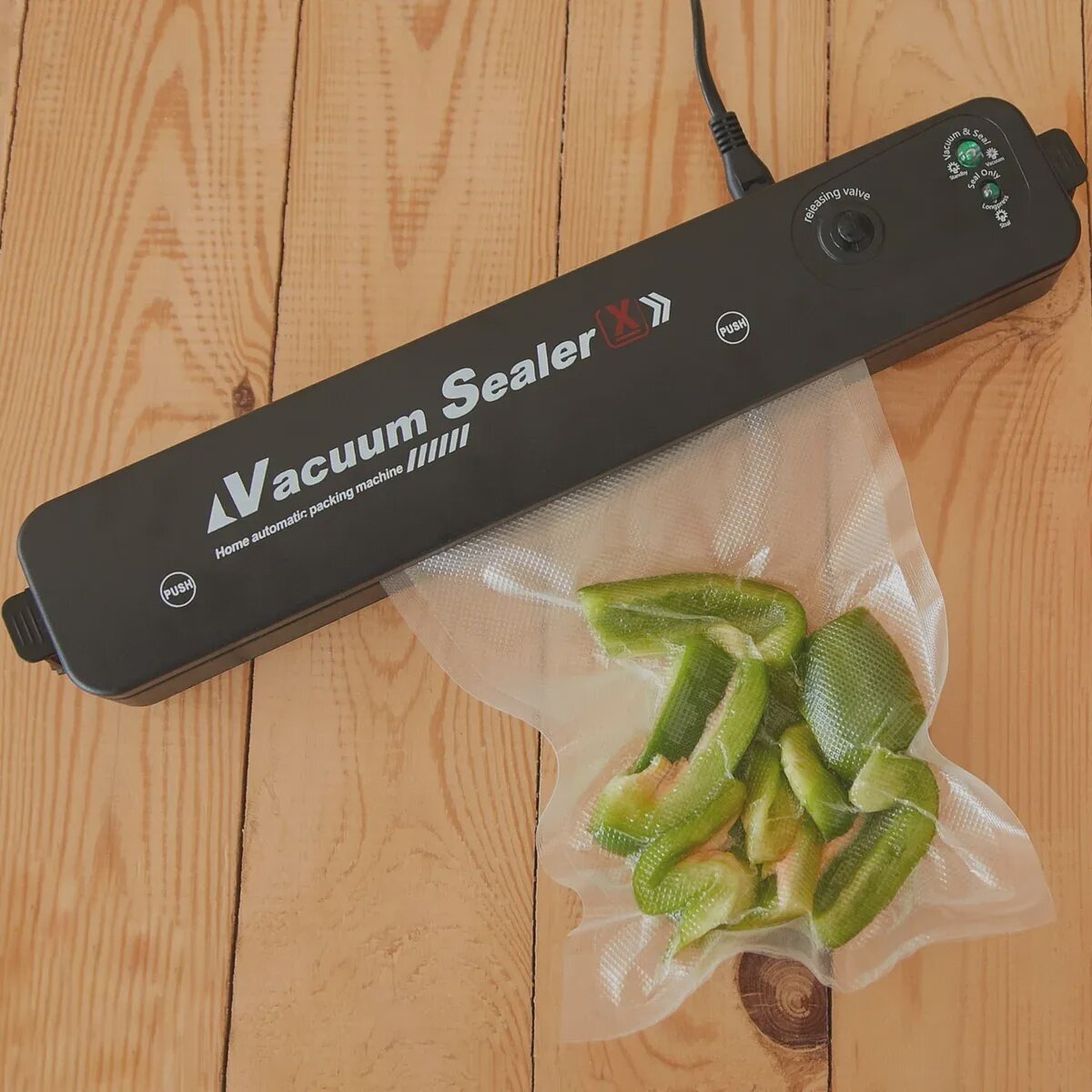 Вакуумный упаковщик Vacuum Sealer / Запайщик для пакетов, вакууматор для продуктов