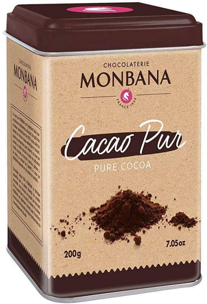 Monbana Cacao Pur 100% какао-порошок 200 г ж/б (121M075)