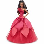 Кукла Барби Холидей - Праздник 2022 мулатка (Barbie Holiday Doll 2022 with Wavy Black Updo Hair) - изображение