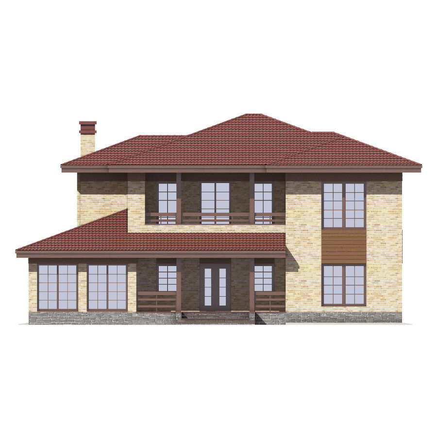 58-10H2L-Catalog-Plans - Проект двухэтажного дома из газобетона с террасой - фотография № 4