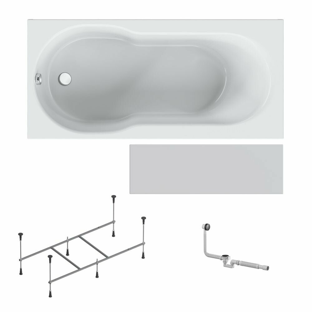 Ванна акриловая AM.PM X-Joy 150x70 4 в 1: ванна, каркас, фронтальная панель, слив-перелив, душевая и релакс зоны, литьевой акрил, усиленный корпус - фотография № 1