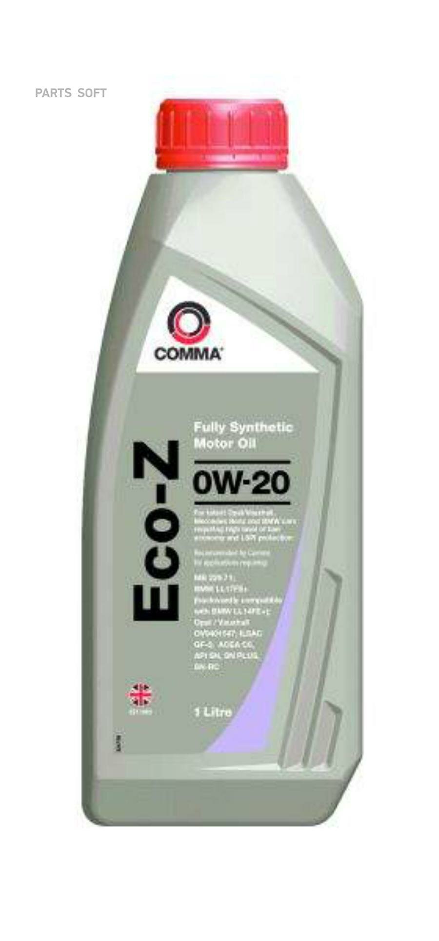 COMMA ECOZ1L COMMA 0W20 ECO-Z (1L)_масло моторное! синт.\ API SN/SN+, ACEA C5, ILSAC GF-5, BMW LL17FE+, MB 229.71