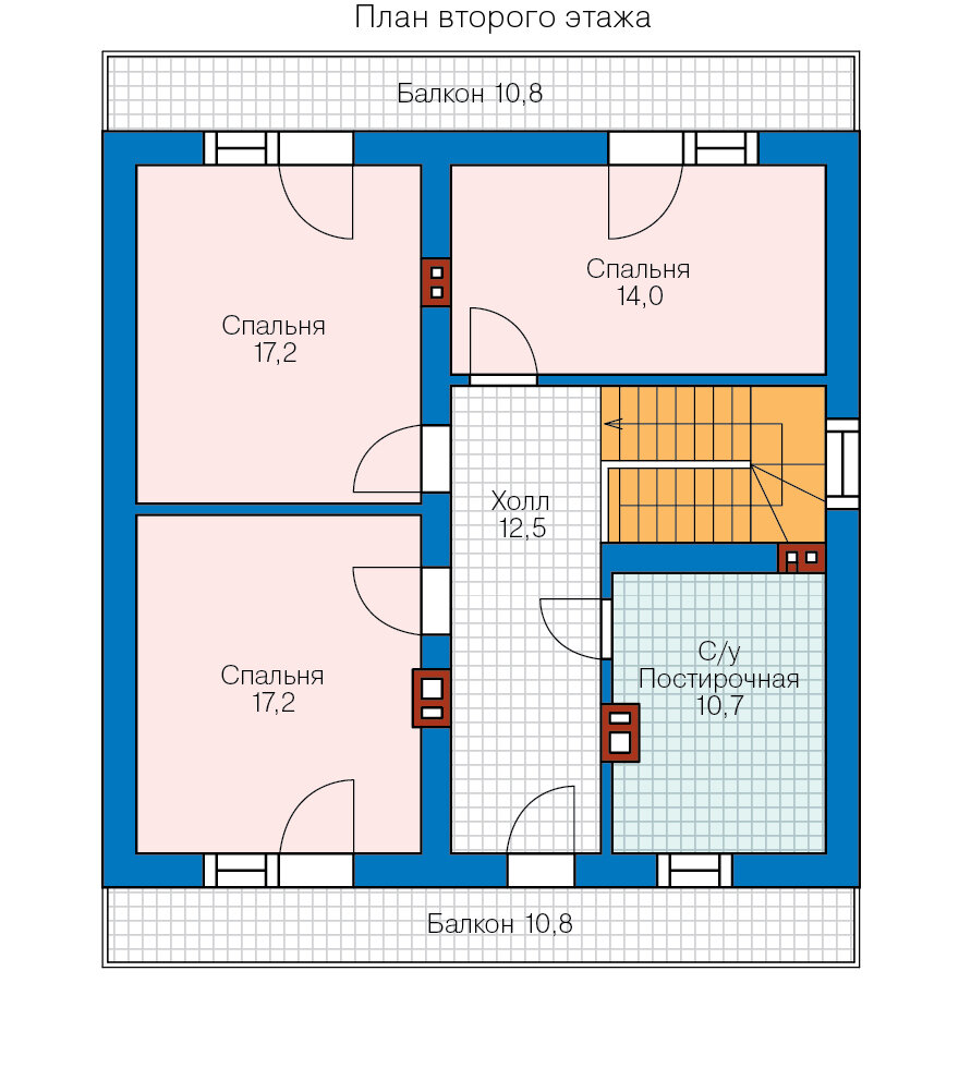 58-13-Catalog-Plans - Проект двухэтажного дома из газобетона - фотография № 3