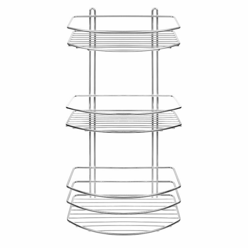 Полка для ванной комнаты овал Classic-3 трехярусная, хром 25,0*15,0*50,0 см