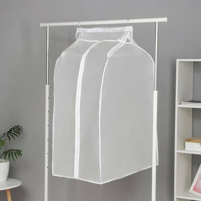 Доляна Чехол для одежды плотный Доляна, 60×90×50 см, PEVA, цвет белый - фотография № 2