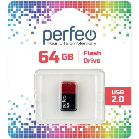 USB флешка PERFEO 64Gb M04 red USB 2.0