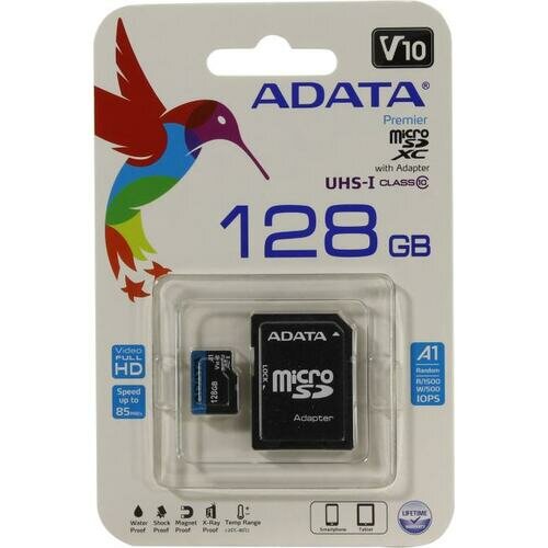 SD карта Adata Premier AUSDX128GUICL10A1-RA1