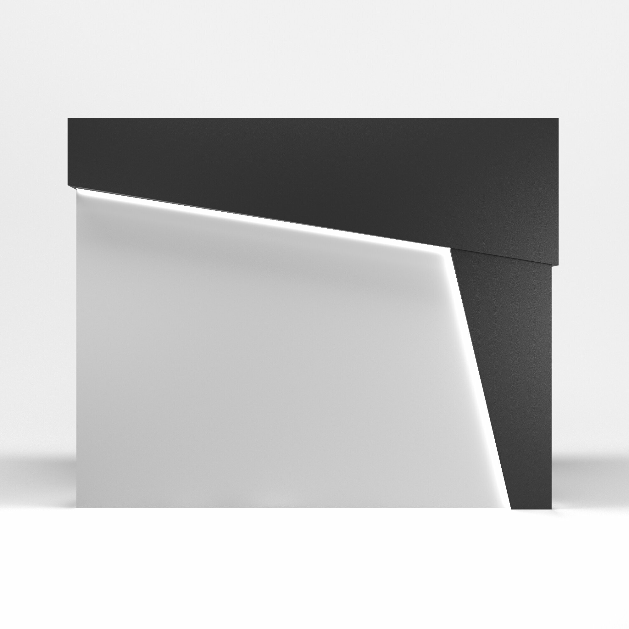 Ресепшн Вайт со скосом Чёрный 1500х1200х600 / Подсветка RGB - фотография № 1
