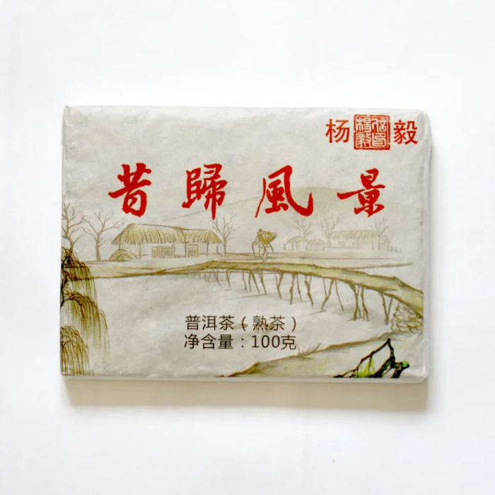 Чай Пуэр Шу - Си Гуи Фэн Тин (Си Гуи Фэн Цзин), кирпич, Китай, 100 гр. - фотография № 1