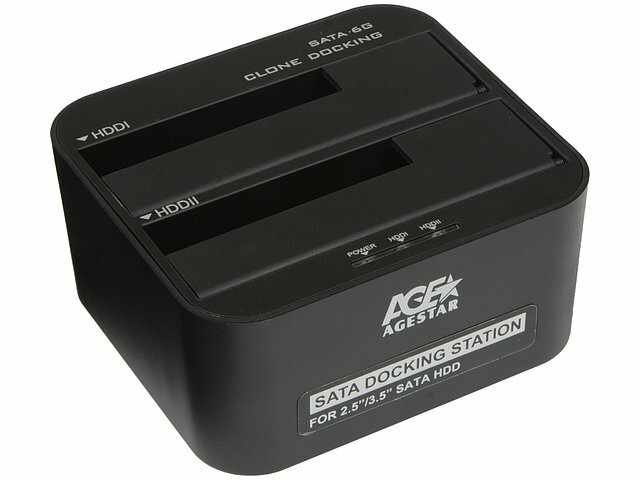 Док-станция Agestar Док-станция Agestar 3UBT6-6G для 2x2.5/3.5 SATA HDD, черный (USB3.0) (ret)