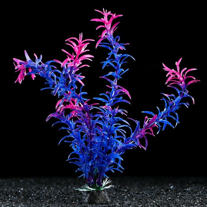 Растение искусственное аквариумное, 4 х 20 см, фиолетовое - фотография № 1