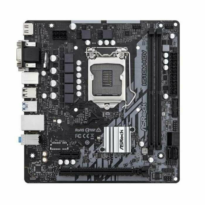 Материнская плата ASROCK H510M-HDV R2.0, LGA1200, H510, 2*DDR4, D-Sub+DVI-D+HDMI, 4xSATA3 6.0, 2xUSB 3.2, 4xUSB 2.0, mATX; 90-MXBG20-A0UAYZ