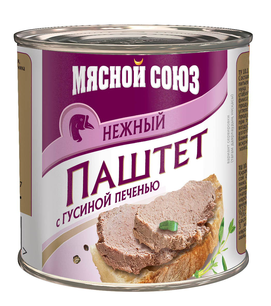 Паштет Мясной Союз Нежный из гусиной печени, 240 г