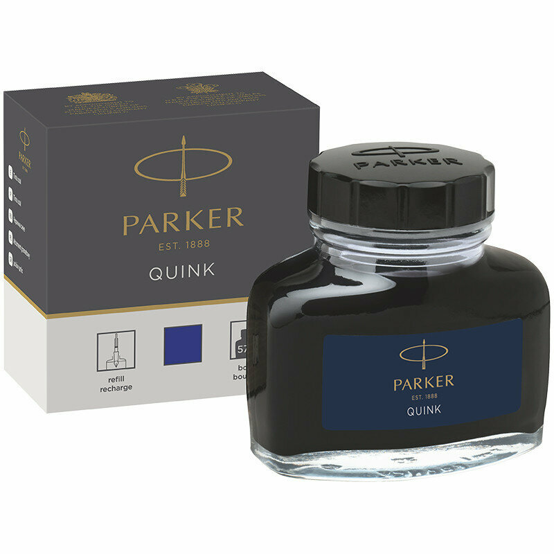 Флакон с чернилами Parker Quink Ink Z13 (1950376) синие чернила 57мл для ручек перьевых - фото №2