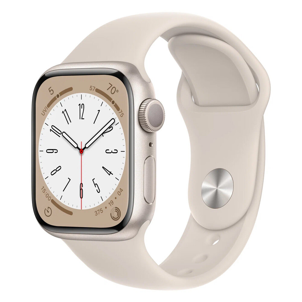 Умные часы Apple Watch Series 8 45 мм Aluminium Case, starlight with starlight Sport Band S/M