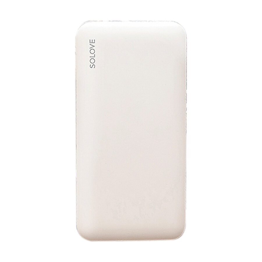 Внешний аккумулятор Power Bank Xiaomi (Mi) SOLOVE 10000mAh Type-C с 2xUSB выходом, кожаный чехол (001M+ Beige RUS) (русская версия!!), бежевый