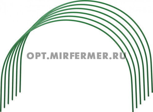 Парниковые дуги дл. 4 м h=1,66 м ст. труба в ПВХ d=10мм (комп.6шт)/5 Л-С