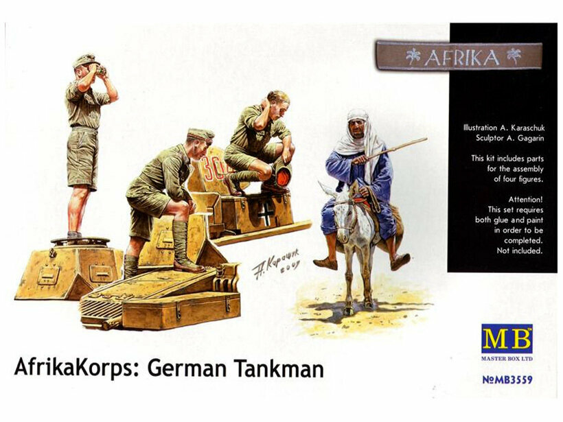 Master Box Сборная модель Немецкие танкисты, Африканский корпус. (1:35)