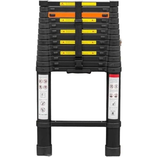 фото Лестница Rock Force телескопическая алюм. бытовая 4.1м (14 ступ.)