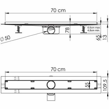 Душевой лоток Vincea Say almira-s SAY.602.70.S.U черный - фотография № 2