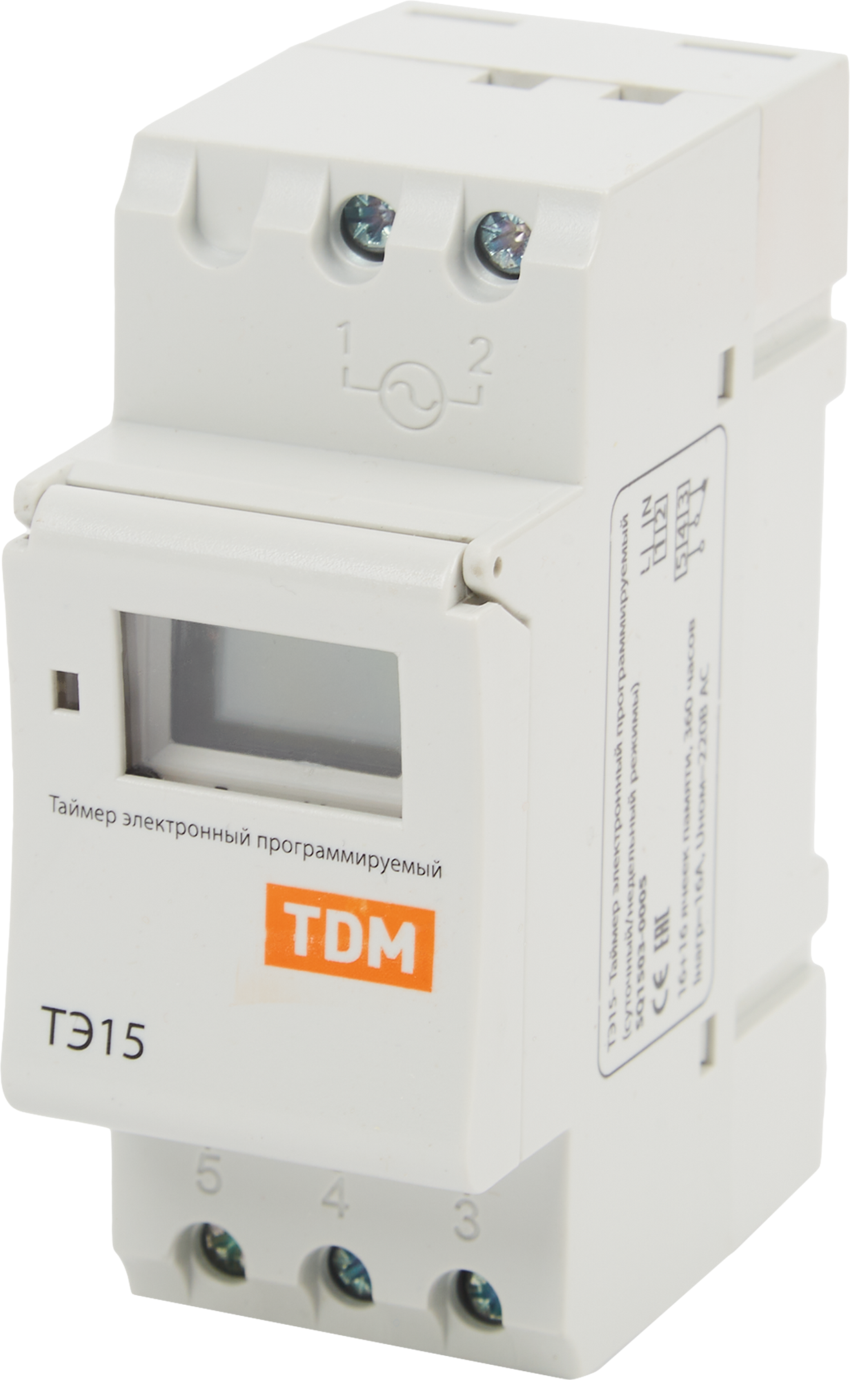 Таймер электронный TDM Electric ТЭ15-1мин/7дн-16on/off-16А-DIN