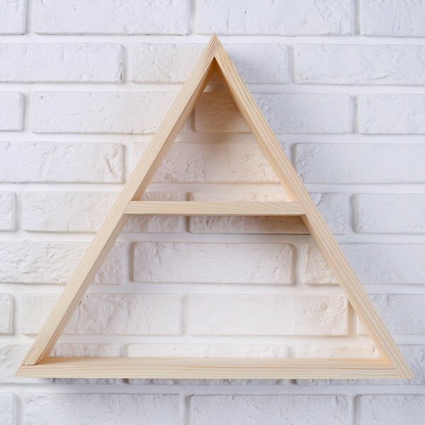 Полка "Треугольник" из сосны, 50х9.5х43см - фотография № 4