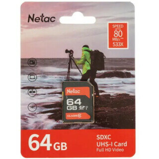 Карта памяти Netac Standard P600 SD 64GB (NT02P600STN-064G-R)